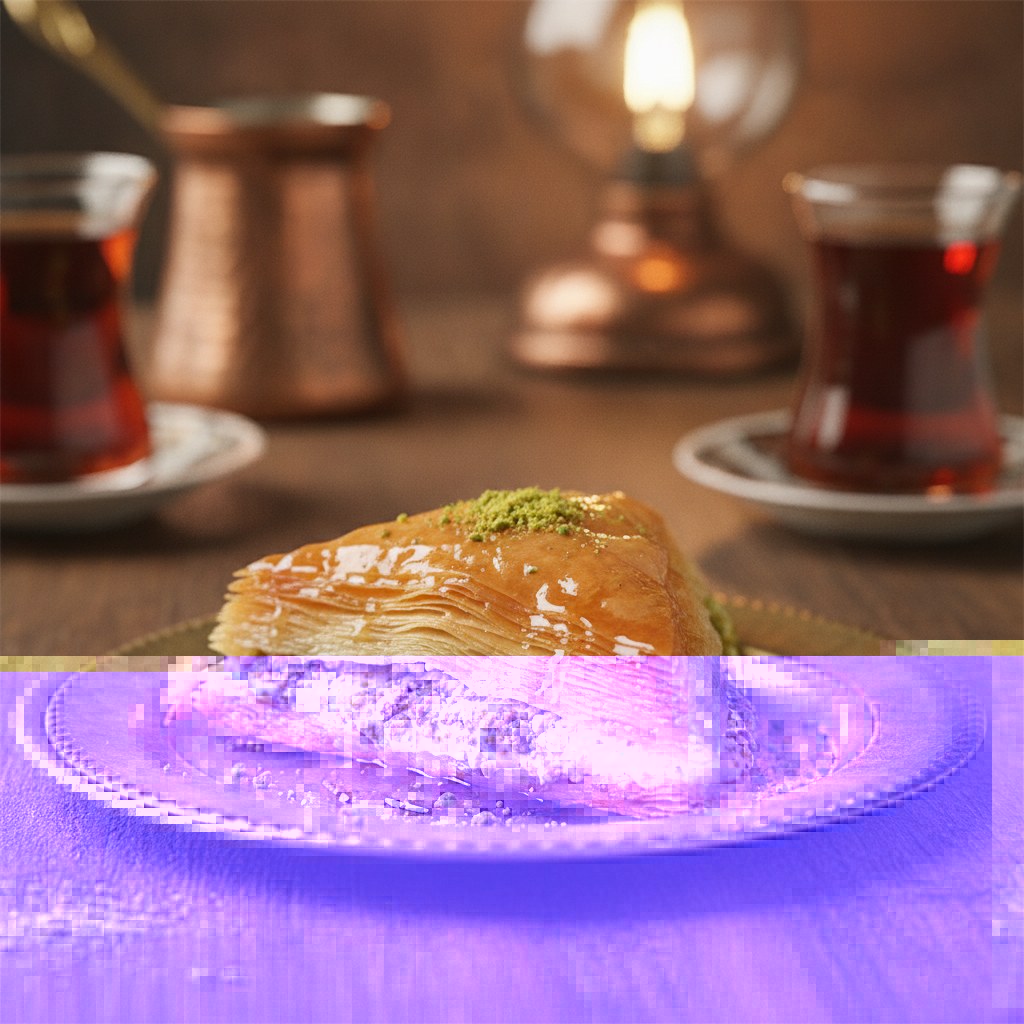 Fıstıklı şöbiyet dilimleri emaye tepside